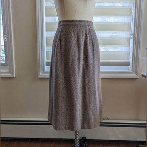 Vintage Wool Beige Pencil Skirt